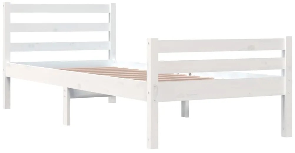 Estrutura de cama 100x200 cm madeira maciça branco