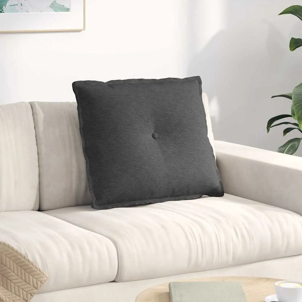 vidaXL Travesseiro para Costas Cinza Escuro 60 x 50 cm