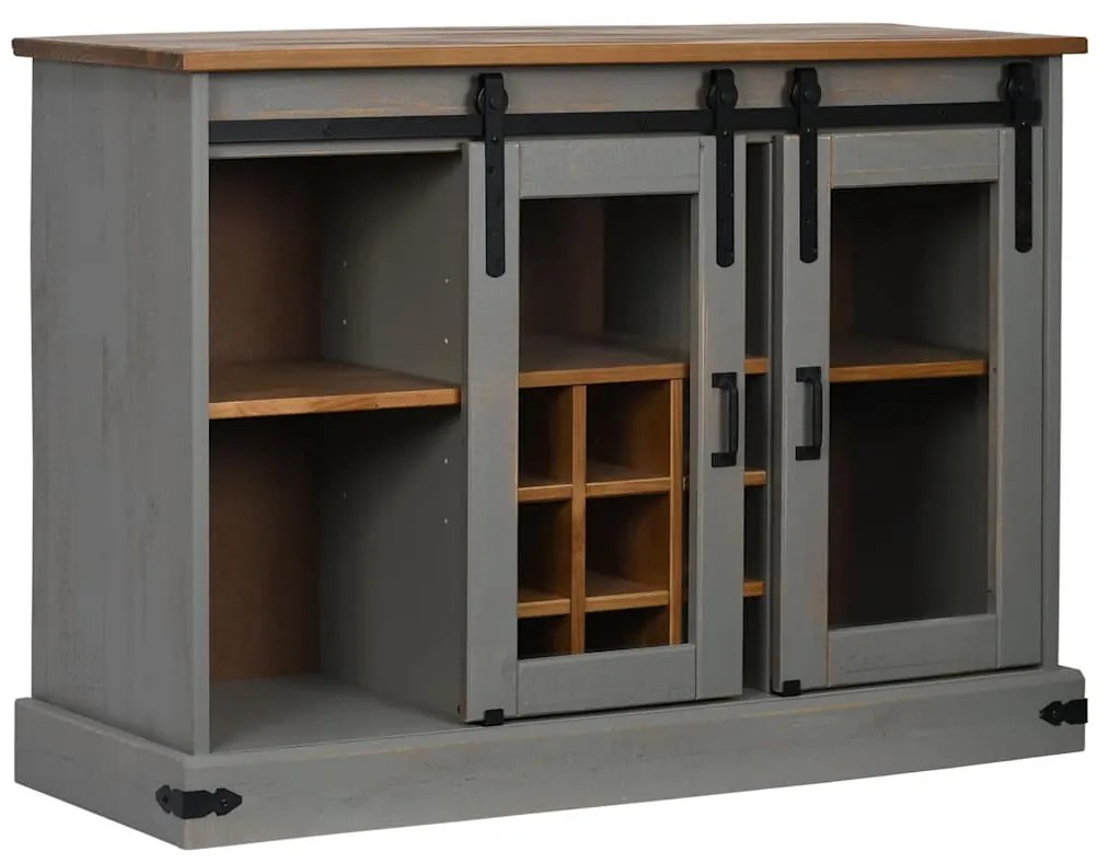 Aparador HALDEN 2 portas de correr 112x40x80 cm Madeira maciça