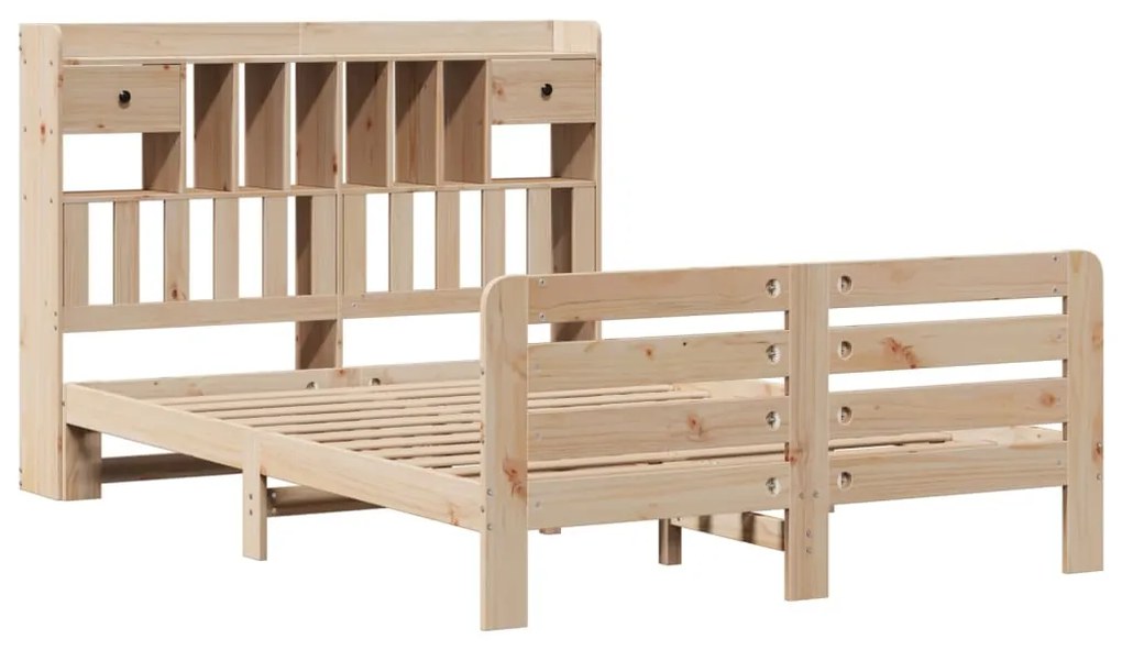 Cama com estante sem colchão 140x190 cm pinho maciço