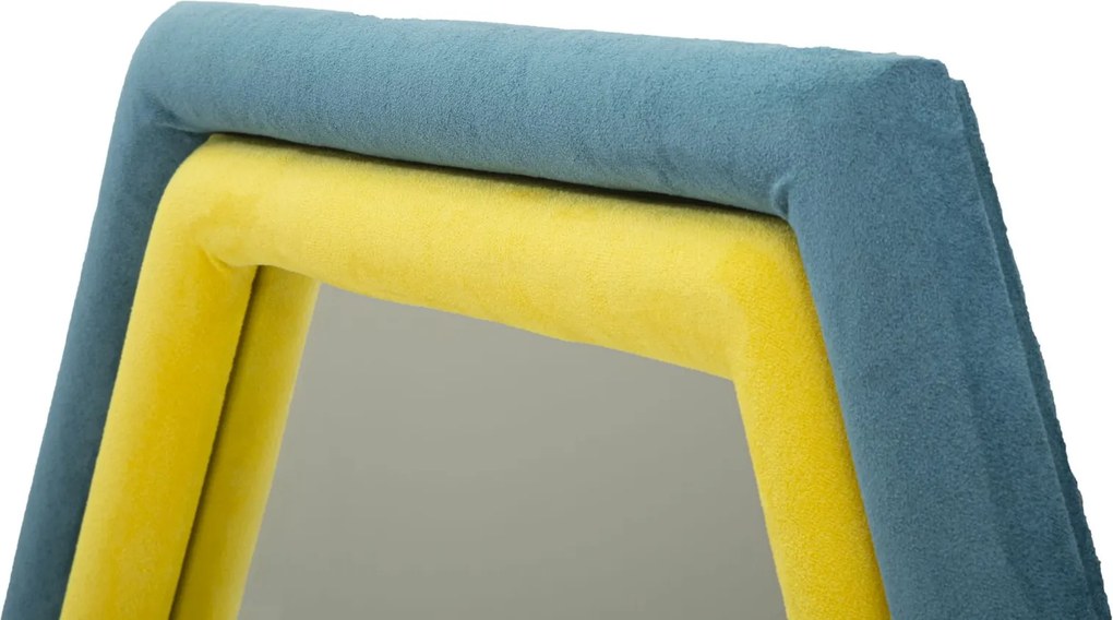 ESPELHO DE PAREDE TONY VELUDO 75X4X80 CM AZUL/AMARELO