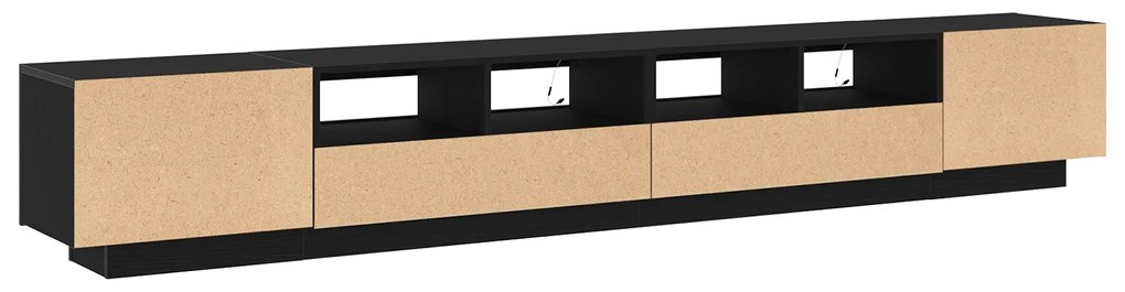 Estante de TV vidaXL com Luzes LED em Carvalho Preto 260x35x40 cm em M