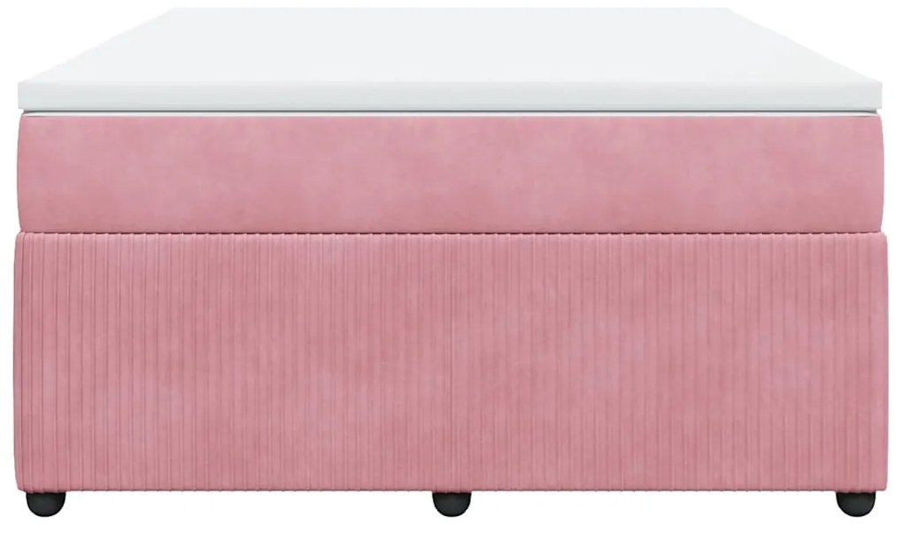 Cama com molas/colchão 140x200 cm veludo rosa