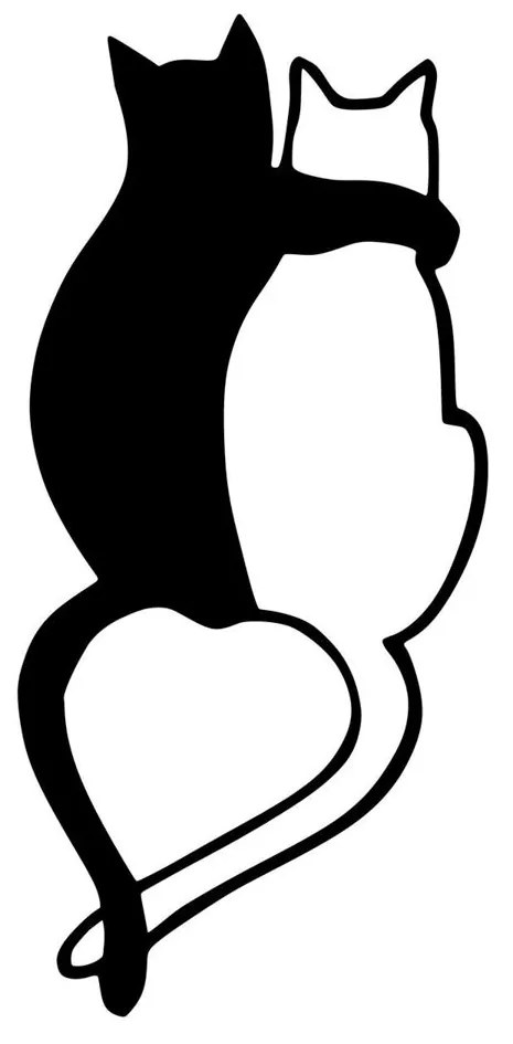 Acessório Decorativo de Parede Love Cats – Preto – 33 x 70 cm