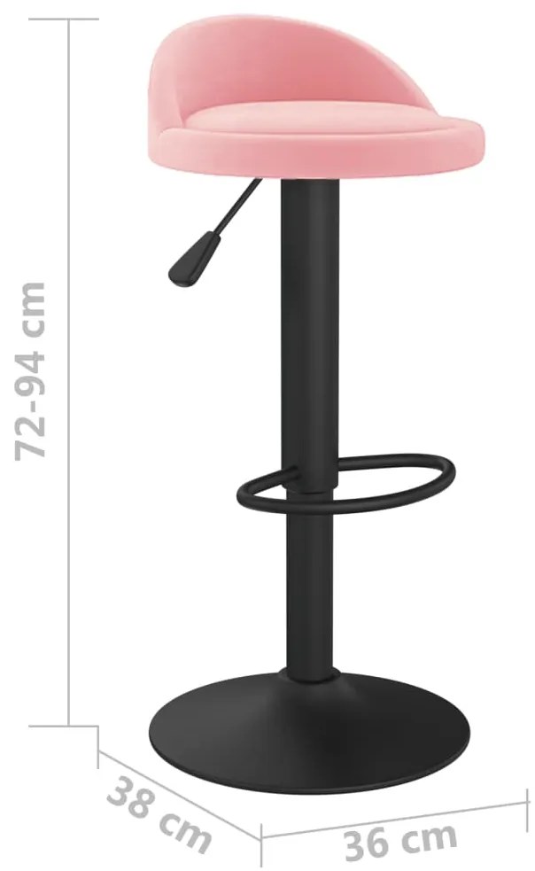 Bancos de bar 2 pcs veludo rosa