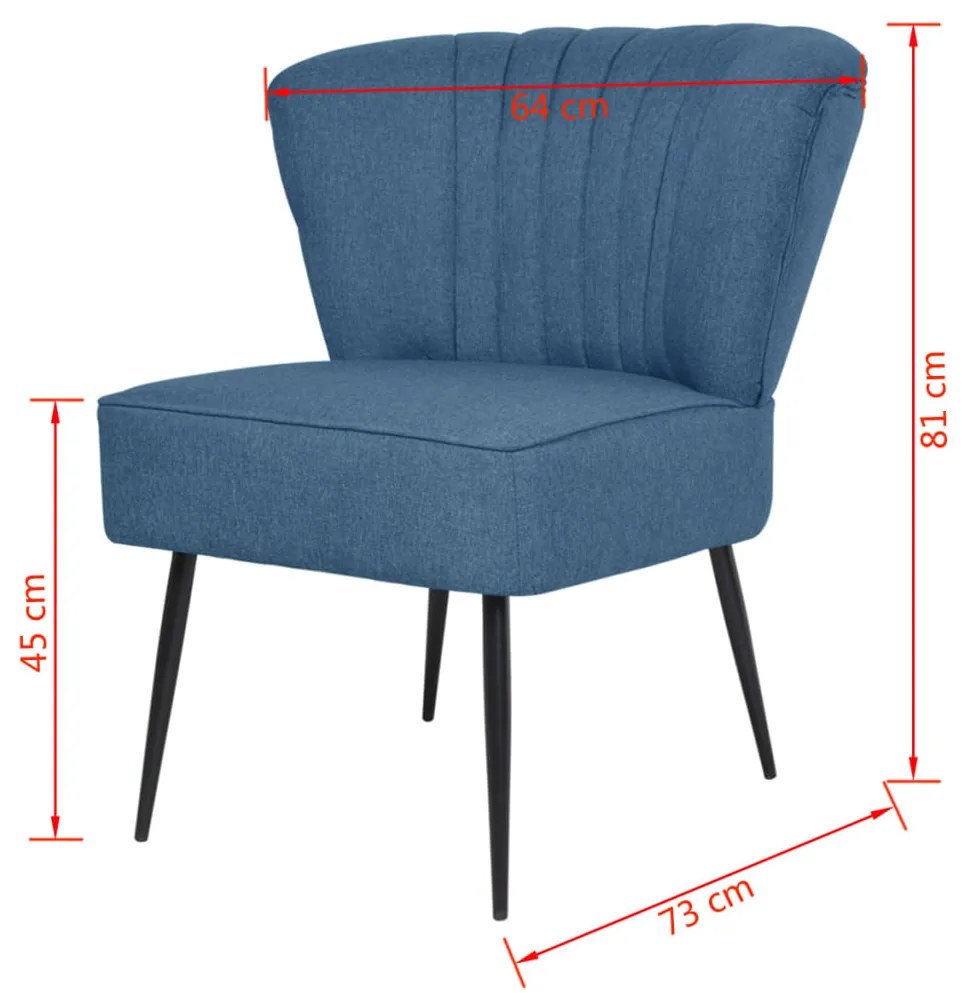 Cadeira de cocktail tecido azul