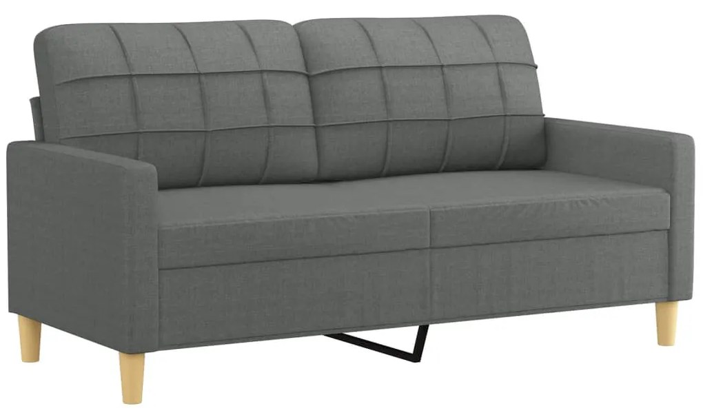 Sofá 2 lugares +almofadas decorativas 140cm tecido cinza-escuro