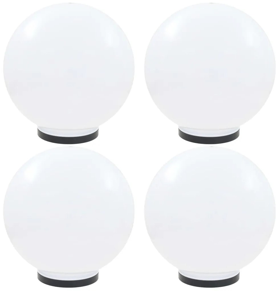 Candeeiros esféricos LED 4 pcs 40 cm PMMA