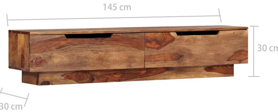 Móvel de TV 145x30x30 cm madeira maciça