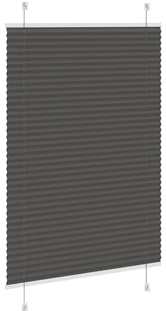 Preto Plissada Cega 85x100 cm Largura Tecido 84,4 cm Poliéster