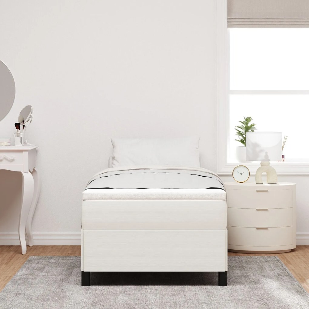Cama vidaXL Creme 90x200 cm em Tecido Corduroy