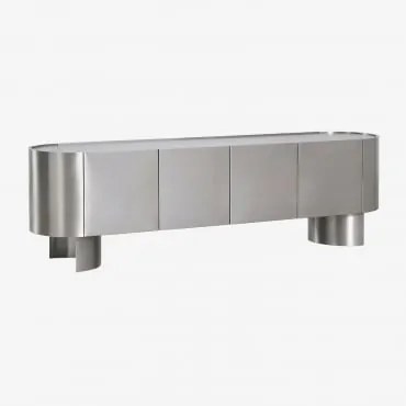 Móvel Tv Em Aço Inoxidável Luena Aço Inoxidável Escovado & ↔︎ 180 Cm - Sklum