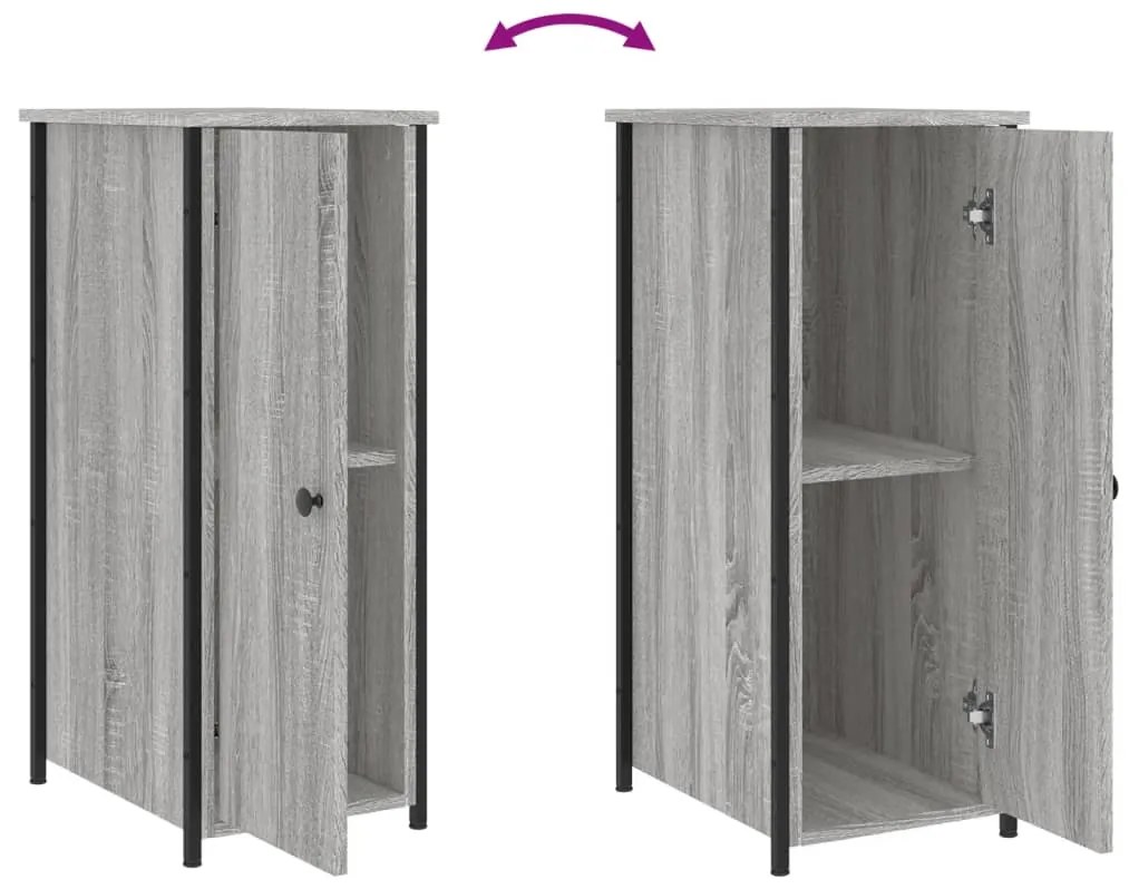 Mesa cabeceira 32x42x80 cm derivados de madeira cinzento sonoma