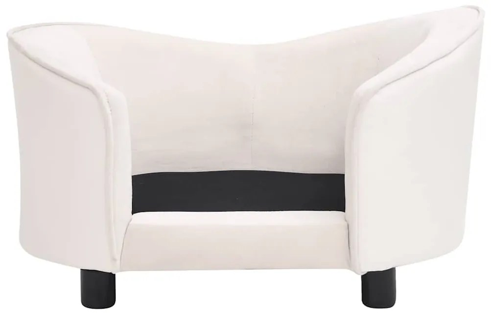 Sofá para cães 69x49x40 cm pelúcia e couro artificial cor creme