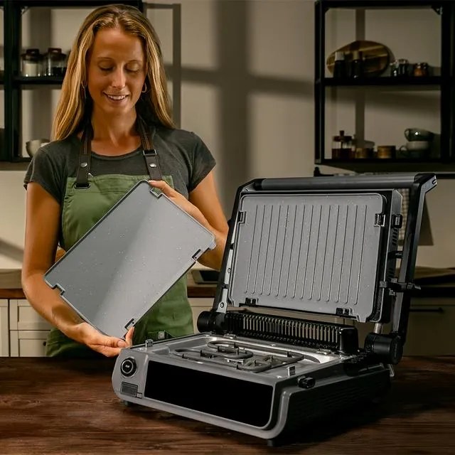 Grelha elétrica de 2000 W Rock'nGrill 2000 Smash PerfectCook