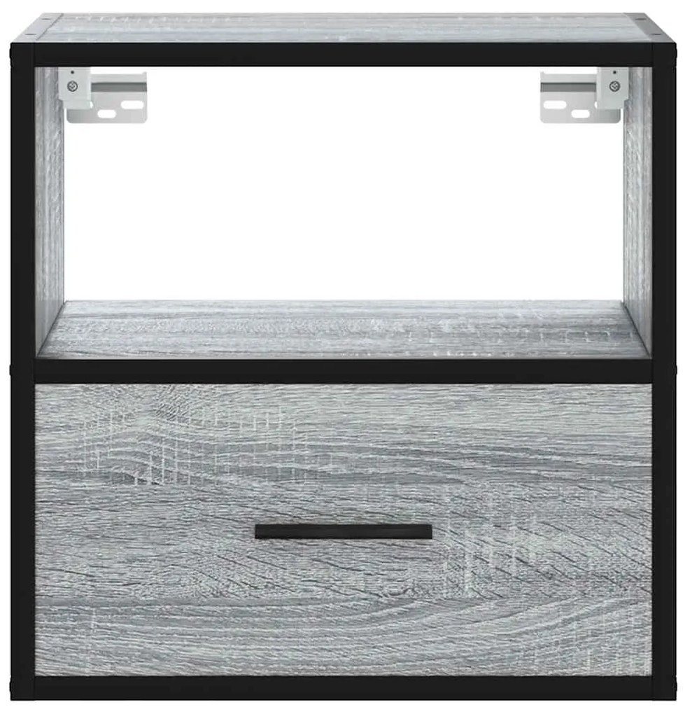Mesas de cabeceira de parede 2 pcs 40x31x39,5cm cinzento sonoma