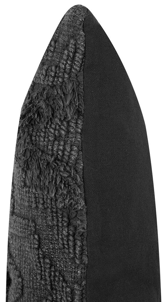 Conjunto de 2 almofadas decorativas em algodão cinzento com relevo 45 x 45 cm PAIKA Beliani