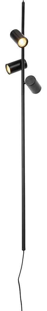 Candeeiro de suspensão preto com interruptor de pé 3 luzes - Jeana Luxe