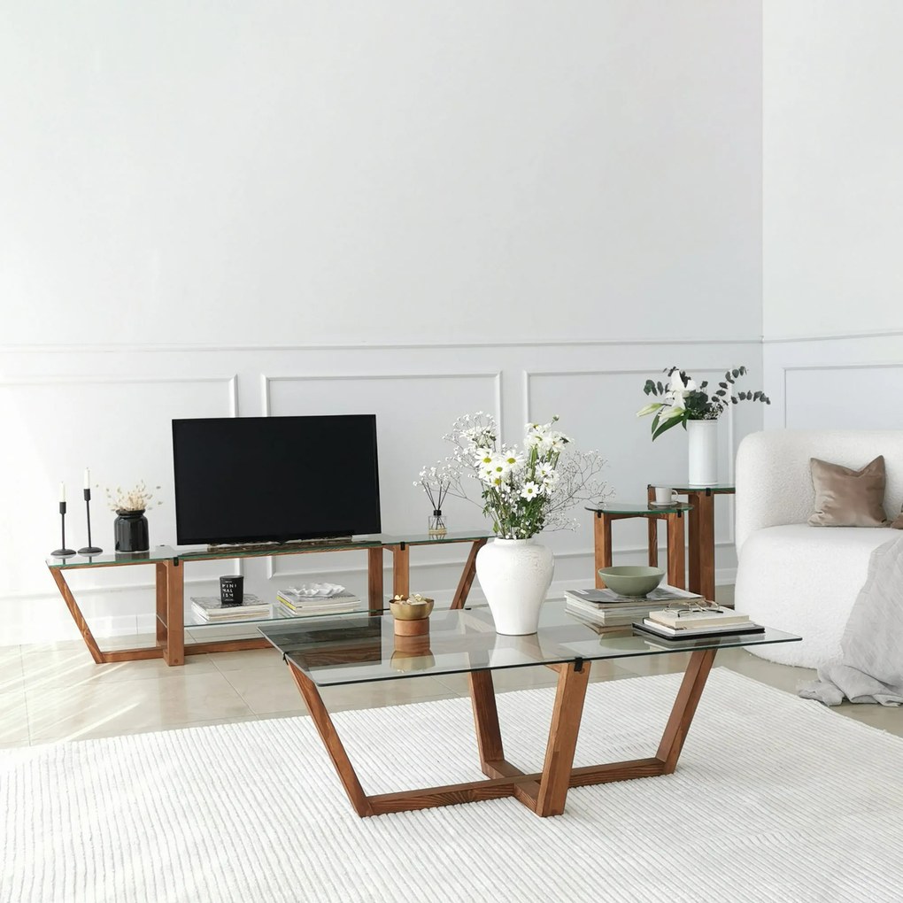 Mesa de Centro Amalfi – Nogueira – 105 x 35 x 65 cm
