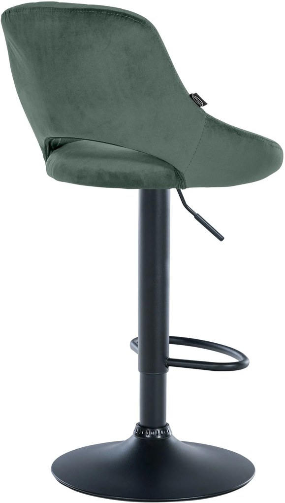 Banco alto Milet em veludo com estrutura preta 85-106 x 47 x 48 cm Verde