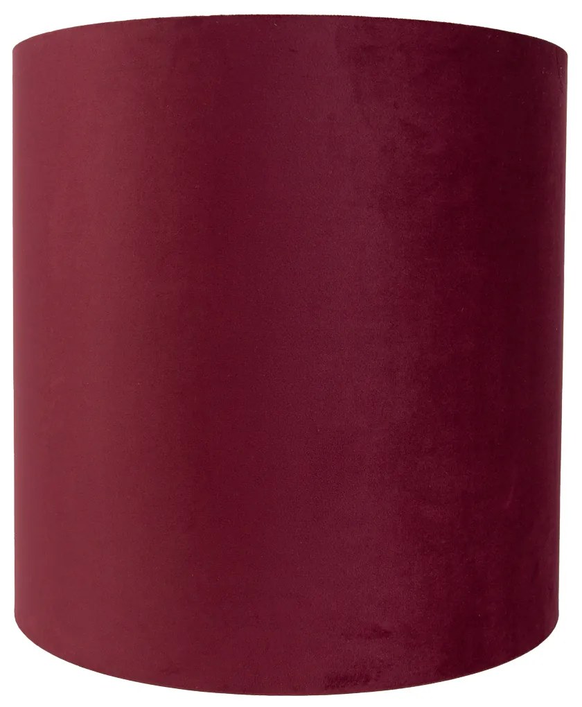 Abajur de Veludo Vermelho 40/40/40 com Interior Dourado