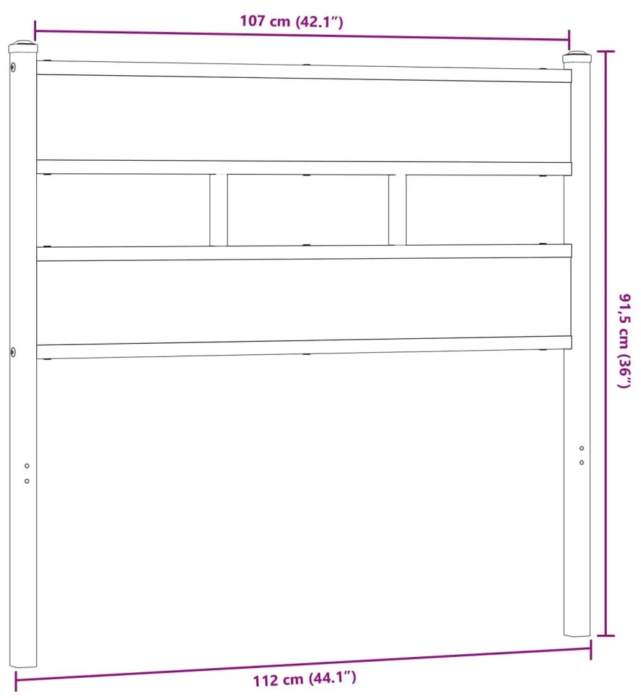 Cabeceira de cama 107cm derivados madeira/ferro carvalho sonoma