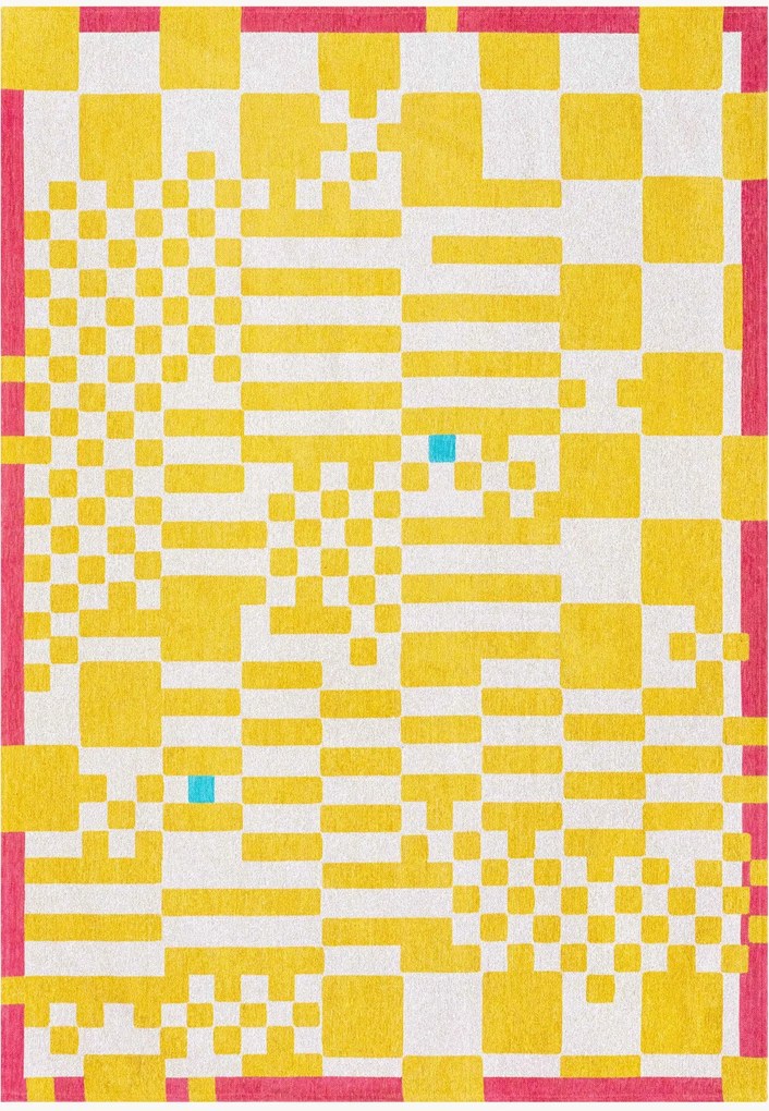 Tapete lavável em jacquard para interior e exterior Chess