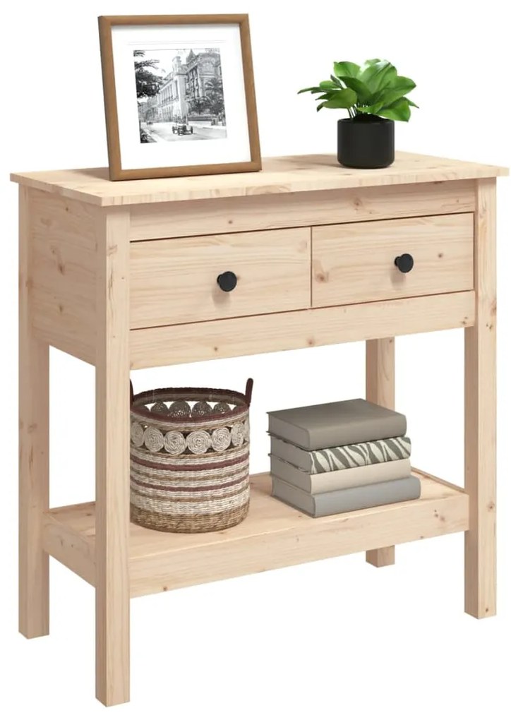 Mesa consola 75x35x75 cm madeira de pinho maciço
