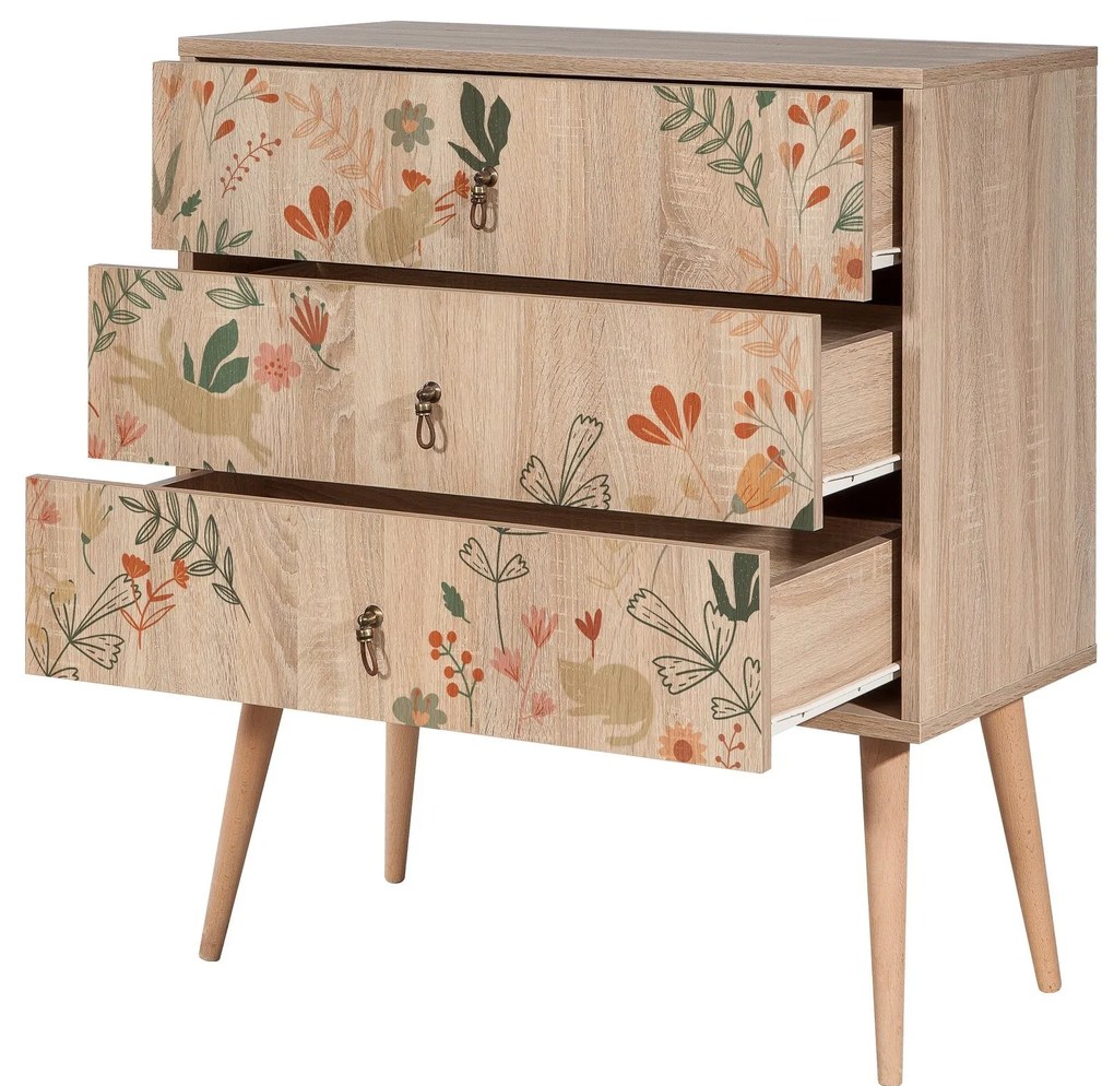 Cómoda City Trio – Multicolor – 80 cm x 89 cm x 40 cm