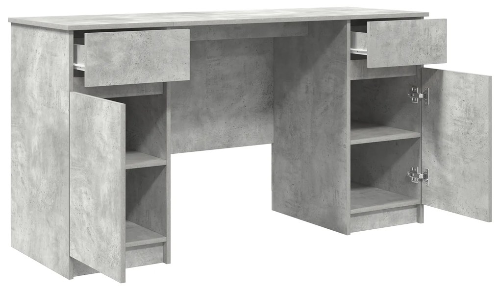 Escrivaninha vidaXL Cinza Concreto 140x49x76 cm Madeira Composta