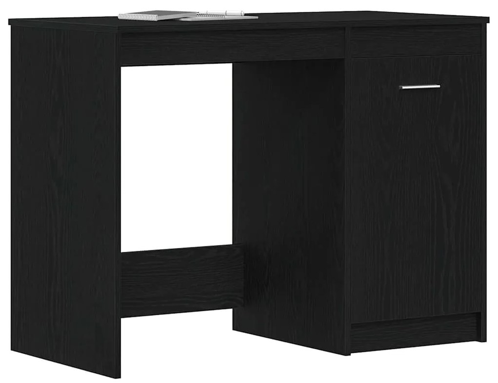 Mesa vidaXL Preta de Carvalho 100x50x76 cm em Madeira Envernizada
