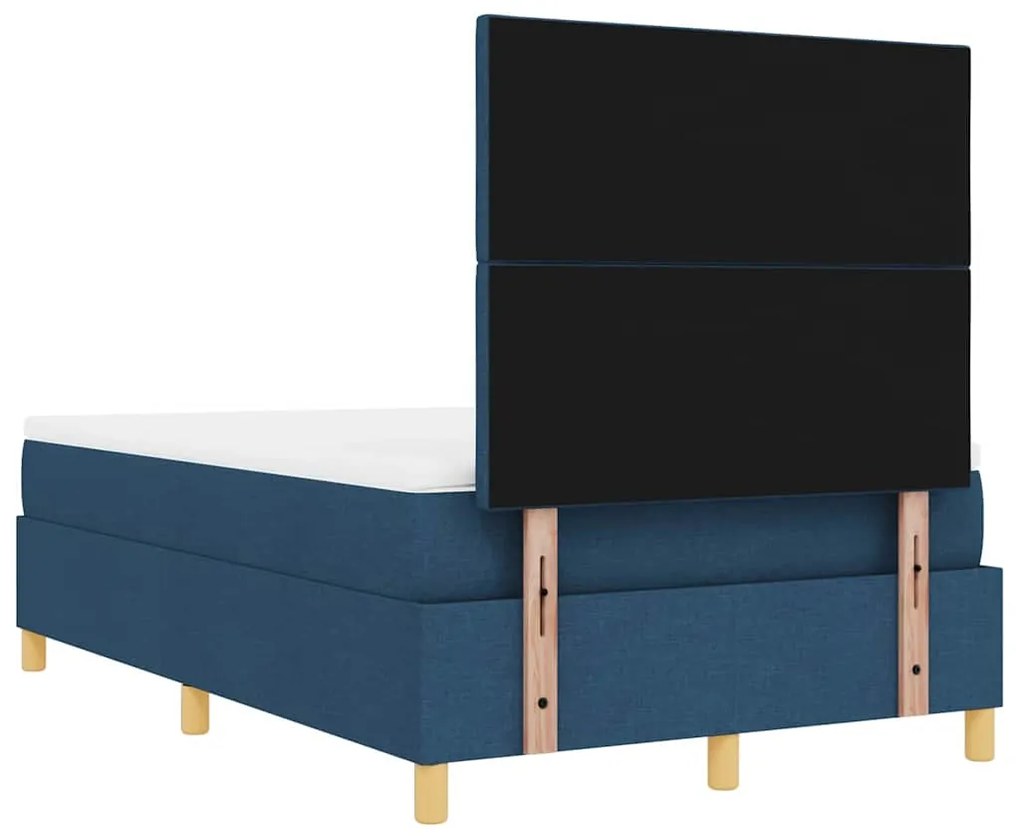 Cama Box com Colchão &amp; Banco Azul 120x200 cm Tecido