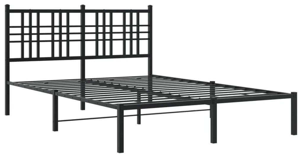 Estrutura de cama com cabeceira 140x200 cm metal preto