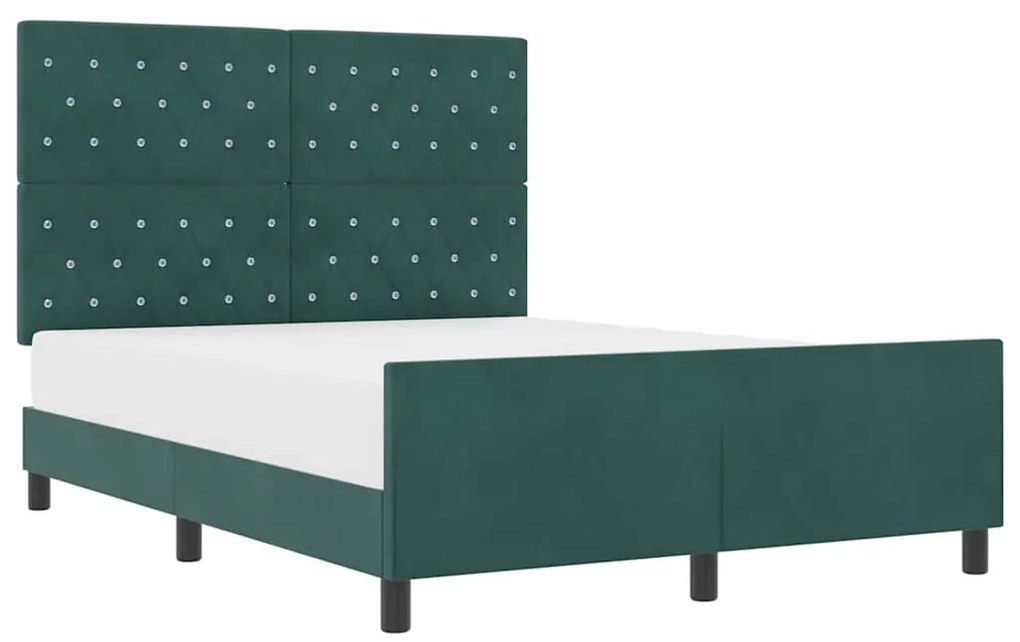 Cama vidaXL Verde Escuro 160x200 cm Veludo