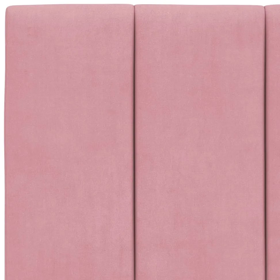 Cama com colchão 100x200 cm veludo rosa