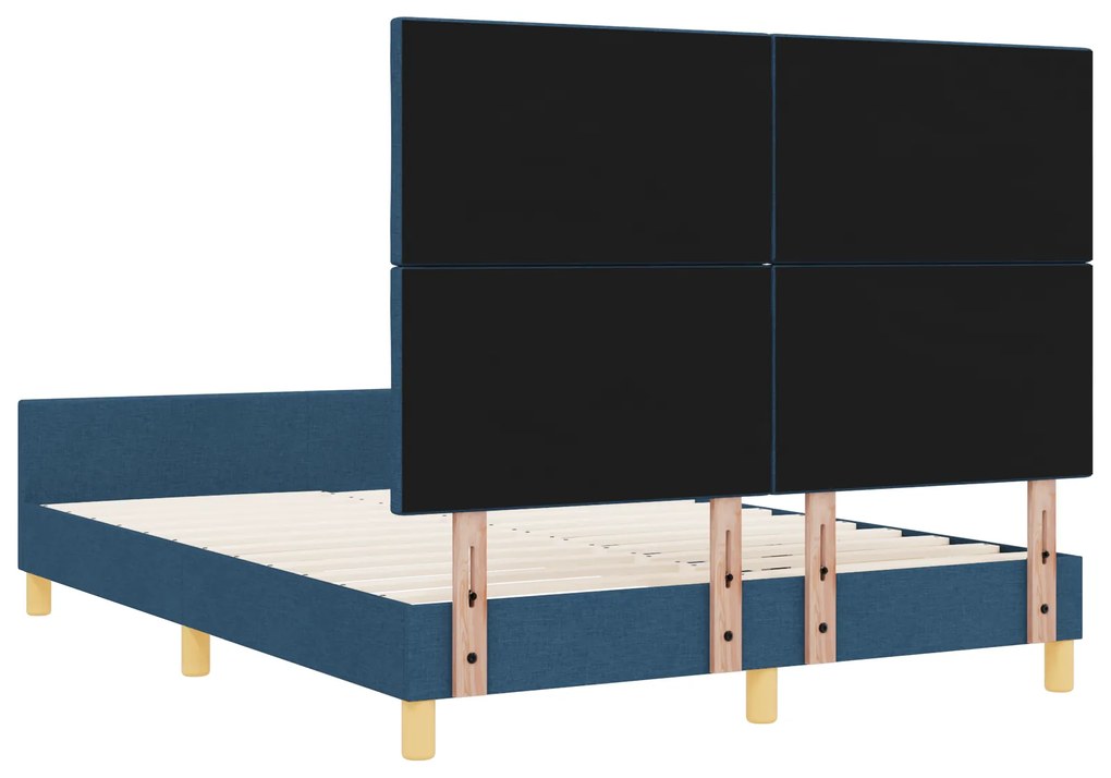 Estrutura de Cama vidaXL Azul 140x190 cm Tecido
