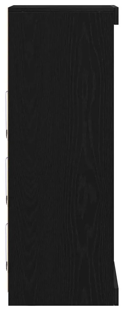 Buffet com Luzes LED Carvalho Preto 41x37x100 cm