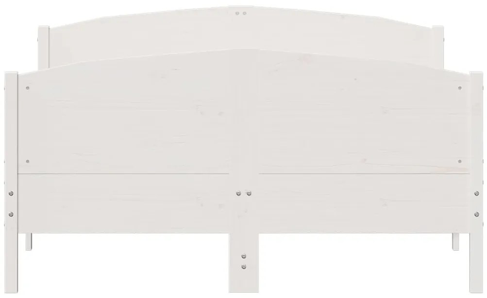 Cama sem colchão 150x200 cm madeira de pinho maciça branco