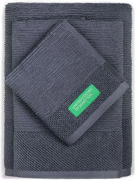 Jogo de toalhas Benetton Cinzento Escuro