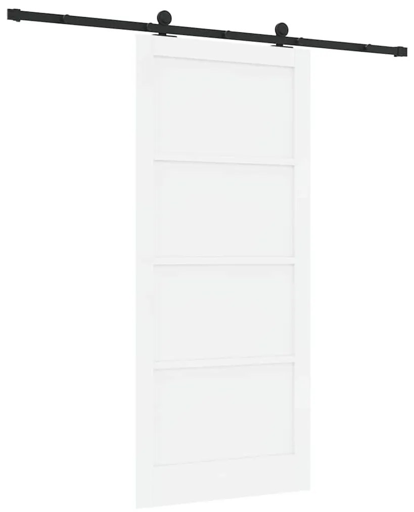 Porta Deslizante com Conjunto de Hardware 'ORKDAL'Branca Madeira Maciç