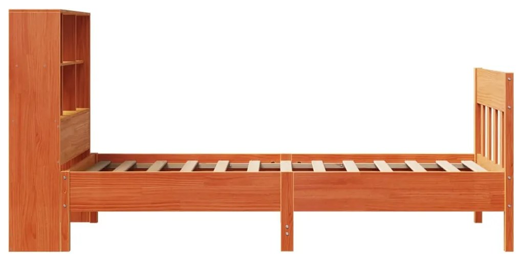 Cama sem colchão 90x200 cm pinho maciço castanho-mel