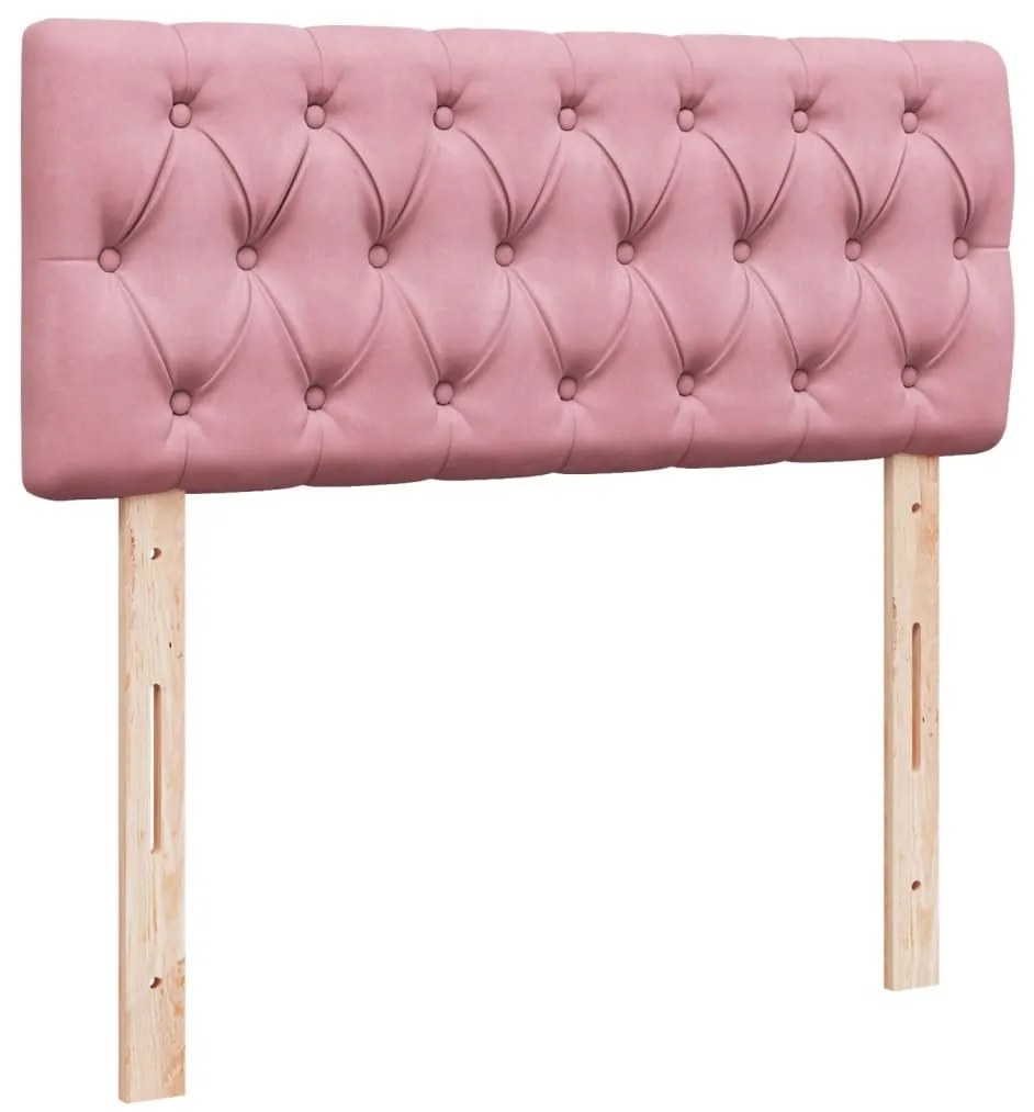 Cama boxspring com colchão 120x190 cm veludo rosa