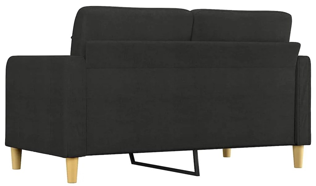 Sofá de 2 lugares tecido 140 cm preto