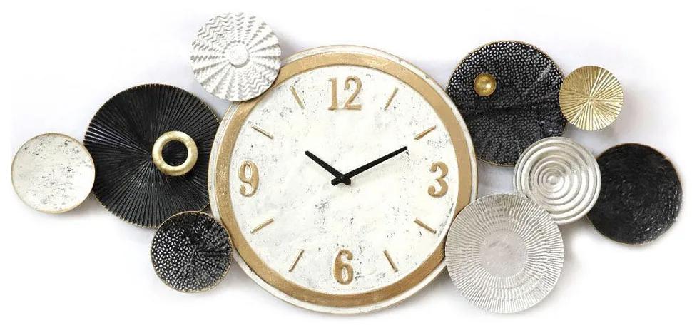 Relógio de Parede DKD Home Decor Preto Cinzento Metal Círculos Madeira MDF (104 x 5.7 x 46.4 cm)