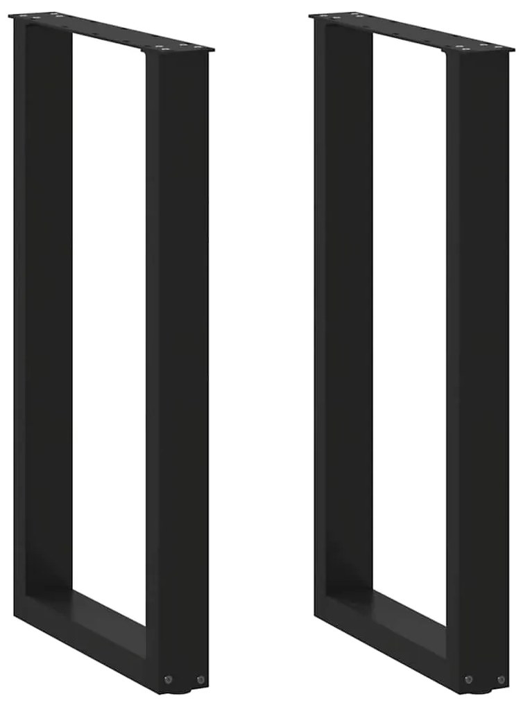 vidaXL Pés de mesa de bar em forma de U, 2 peças, preto, 40x(90-91) cm, aço