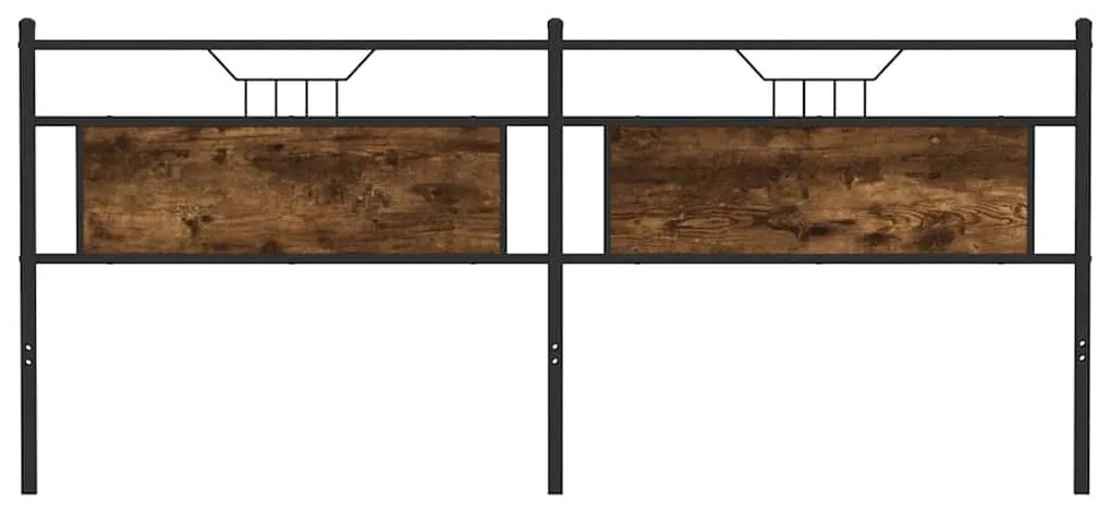 Cabeceira de cama 193 cm derivados madeira/aço carvalho fumado
