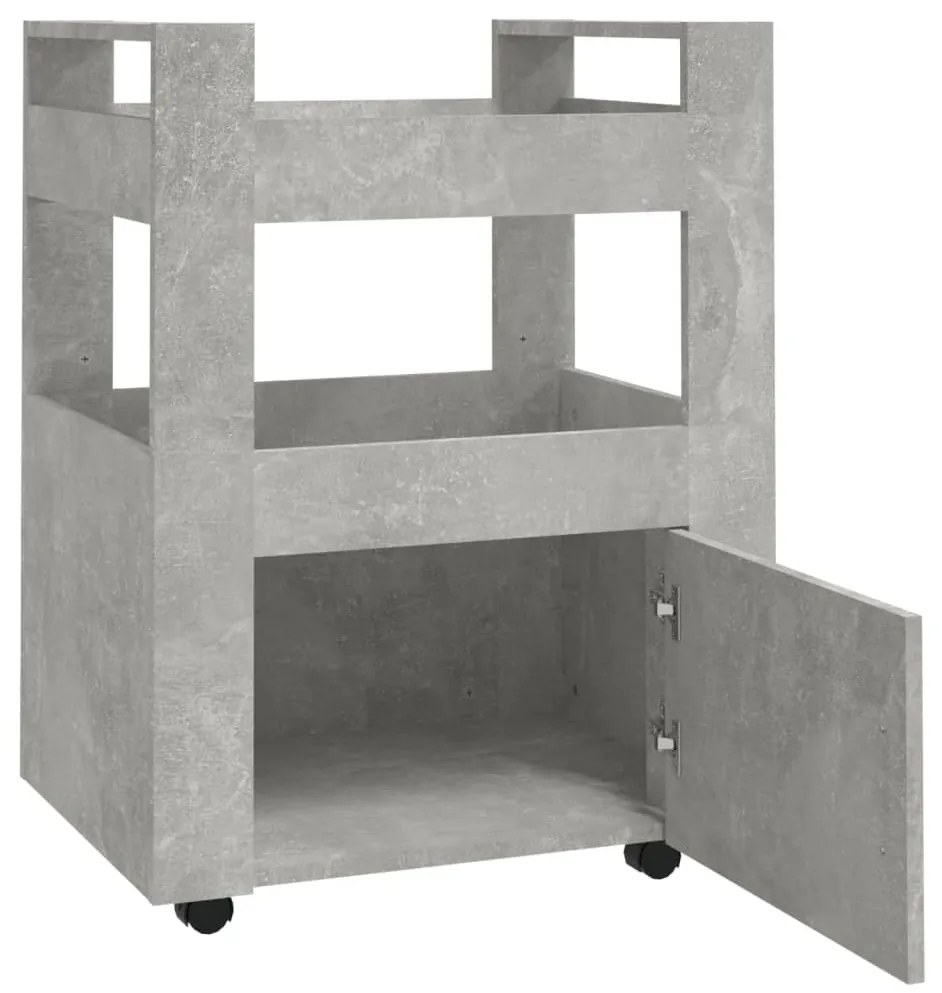 Carrinho de cozinha 60x45x80 cm derivados madeira cinza cimento