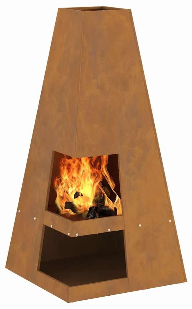 Churrasqueira com espaço pra lenha 50 x 50 x 100 cm - Aço envelhecido