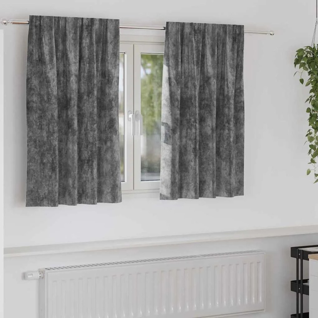 vidaXL Cortinas de Veludo - 2 peças com Ilhós na cor cinza, 140 x 140 cm