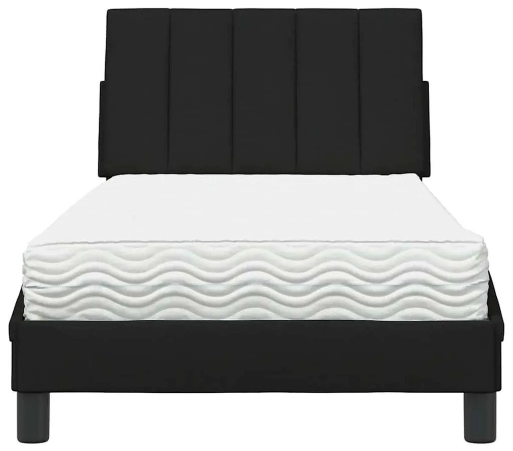 Cama com colchão 90x190 cm tecido preto